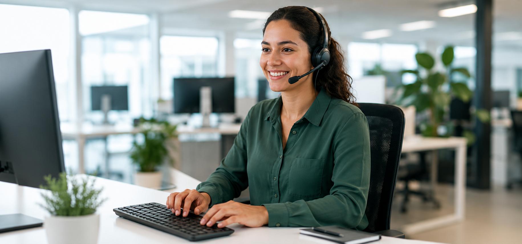 موظفة دعم من Hostwover تساعد في إعداد النطاق