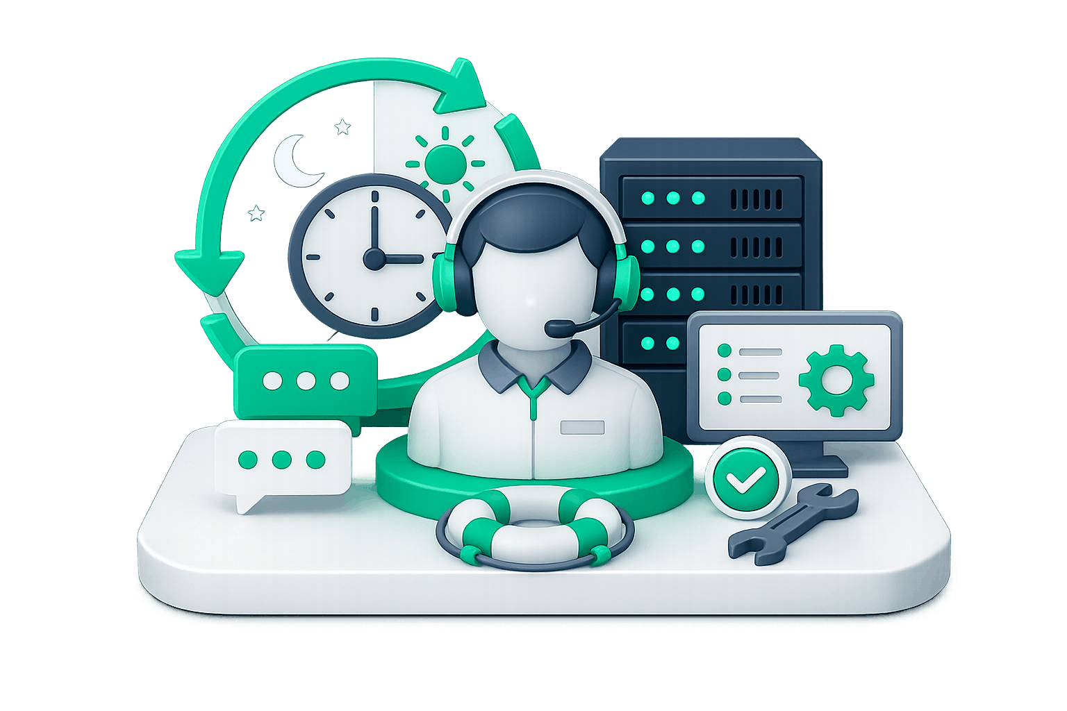 فريق دعم Hostwover مع الخوادم والأدوات